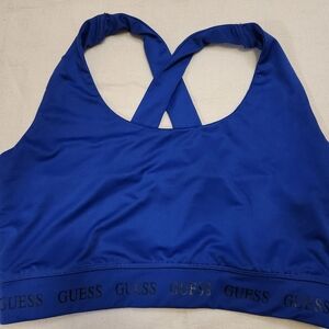 Guess Royal Blue Cross-Back Sports Bra